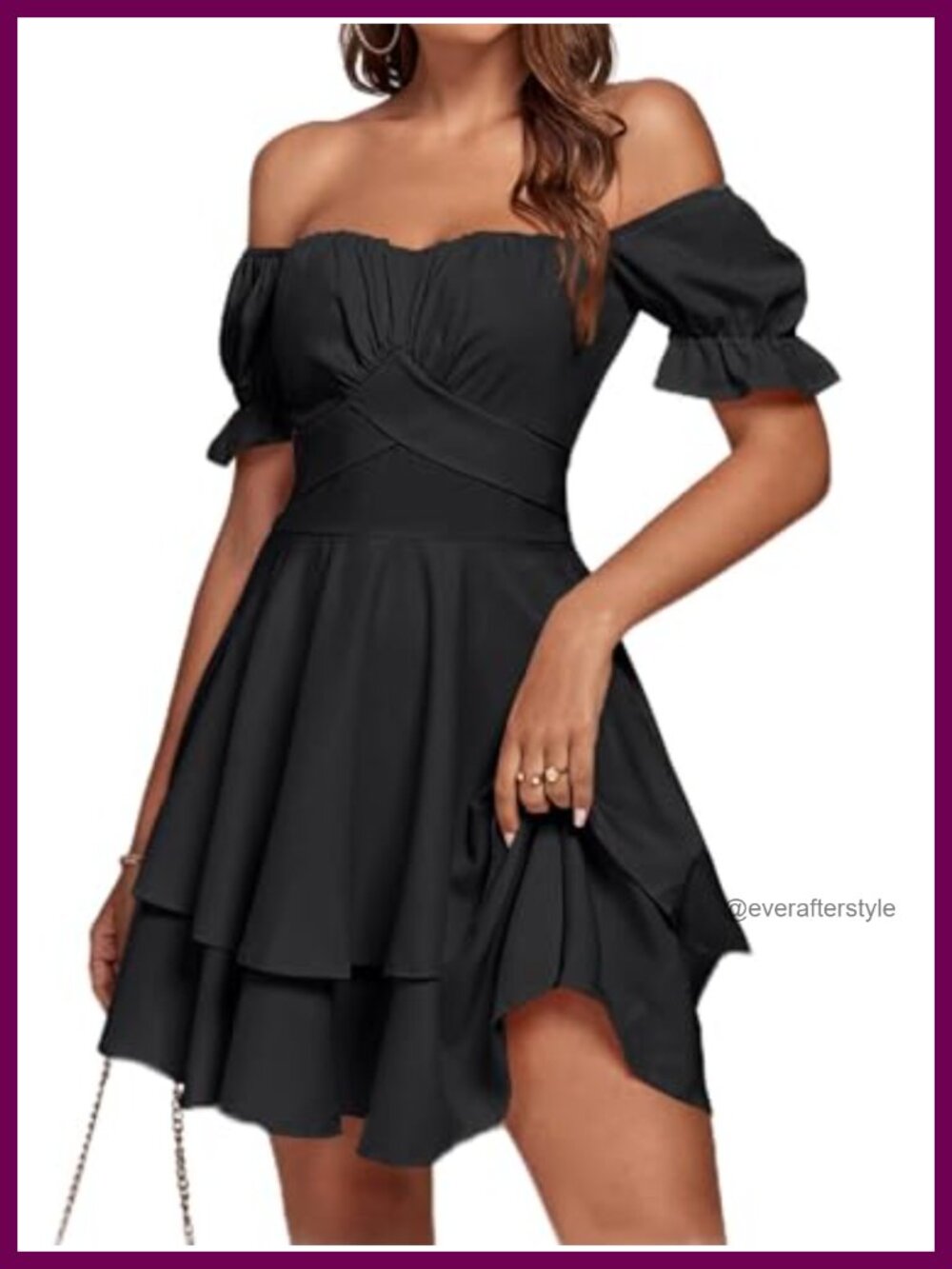 Off Shoulder Ruffle Hem Mini Dress Ruched Bust Wrap Tie Back Casual
